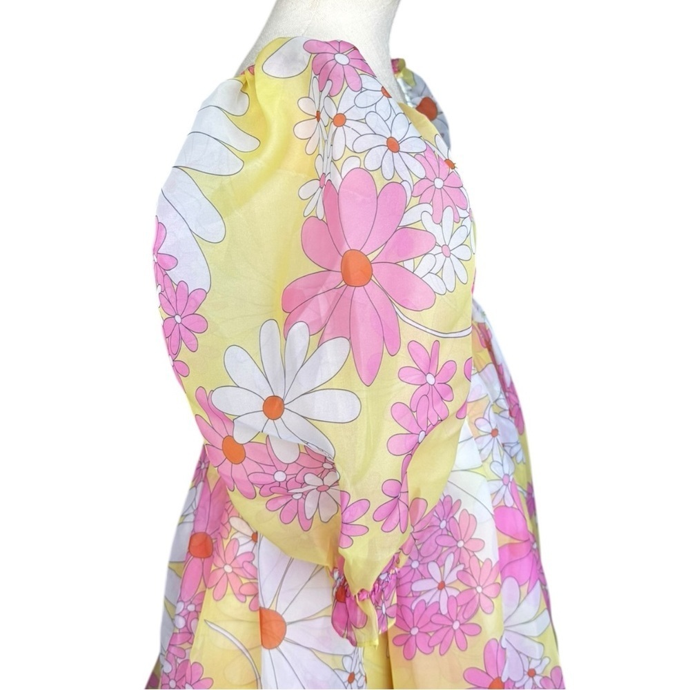 Selkie French Puff Midi Dress in Goldie Floral Print Small - Picture 6 of 11